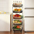 Household Floor Rotating Multi-Layer Kitchen Supplies Storage Rack Folding Black Carbon Steel Fruit and Vegetable Spice Rack