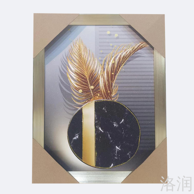 Gold Silk Decorative 3D Painting Golden Silk Painting Gold Line Painting Three-Dimensional Gilding Painting Decorative Painting Golden Vertical Line Painting Factory Direct Supply