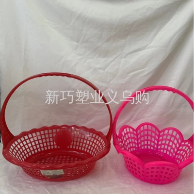 Flower Basket Handle Foldable Western Style Wedding Supplies Flower Basket Red Flower Basket Flower Girl Sprinkling Flowers Flower Basket Candy Wedding Basket