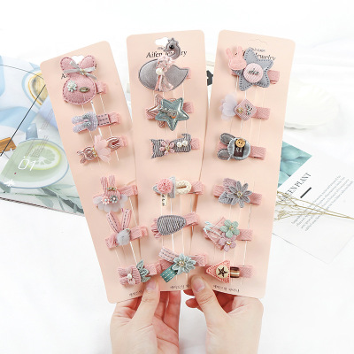 New Korean Fashion Hairpin Children's Cartoon Cloth Baby Hair Clip Suit Cute Headwear Side Clip