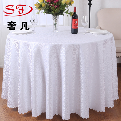 european-style hotel wedding banquet crocheted tablecloth restaurant ding room round table jacquard tablecloth white simple table skirt table cloth