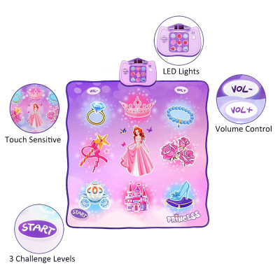 Cross-Border New Arrival Children's Pedal Game Dancing Blanket Parent-Child Interactive Intelligence Toy Electronic Organ Princess Music Blanket