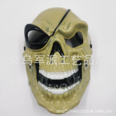 Halloween One-Eyed Pirate Horror Mask Scary Skull Devil Dress up Props Factory Direct Sales Injection Mask