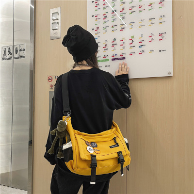 New Crossbody Bag Men's Fashion Japanese Street Hip-Hop Fashion Harajuku Functional Fashion Large Capacity Shoulder Working Style Bag Women