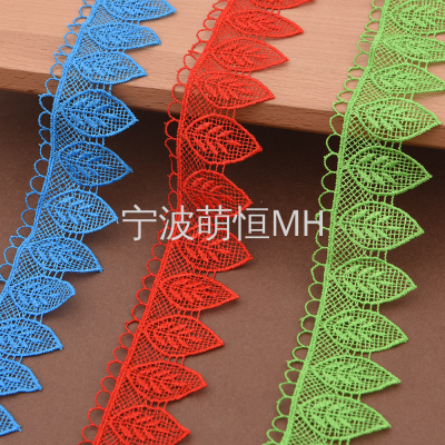 Multicolor Lace Trim Polyester Embroidery Lace Guipure Chemical Lace Trimming Water-Soluble Lace