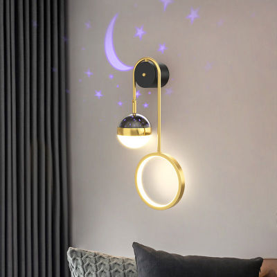 Starry Sky Wall Lamp Bedroom Bedside Lamp Light Luxury and Simplicity Modern 2022 New Internet Celebrity Living Room Wall Lamp Nordic