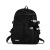 New Double Pocket Solid Color Fashionable Outdoor Leisure College Style Early High School and College Student Schoolbag Backpack Men's Large Capacity