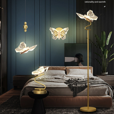 Modern Minimalist Living Room Floor Lamp Sofa Edge Bedroom Bedside Chandelier Trending Creative Butterfly Wall Lamp LED Table Lamp