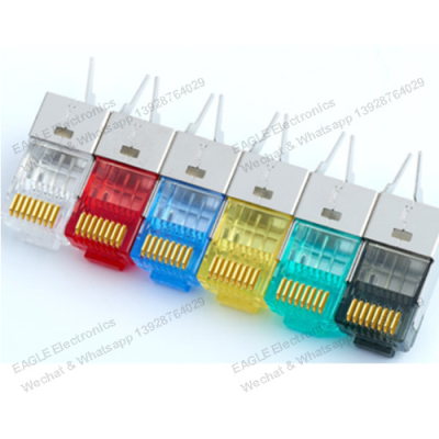 RJ connector with shield and clip CAT6A,8P8C