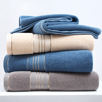 Cotton Bath Towel Factory Wholesale Household Thickened Absorbent Big Towel Gift Welfare 100% Cotton Bath Towel Logo Can Be Added
