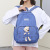 Japanese Style Solid Color Bear Schoolbag Cute Large Capacity Junior High School Student Backpack Female University Style Casual Simple