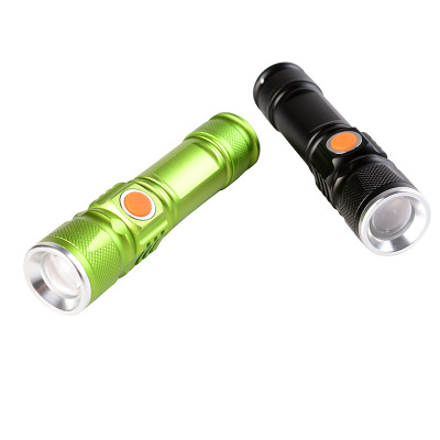 USB Charging Mini Small Flashlight Led Aluminum Alloy Torch Zoom Strong Light Rechargeable Flashlight Factory Direct Sales