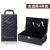 Leather Wine Box Black Universal in Stock Brown Double Bottle Wine Box Stitching Rhombus Double Red Wine Box Two Bottles Wine Packaging