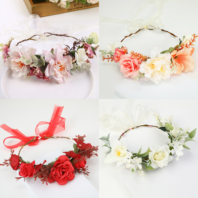 Mori Style Garland Headdress Vintage Pastoral Style Photo Garland Props Outdoor Wedding Bride Ornament