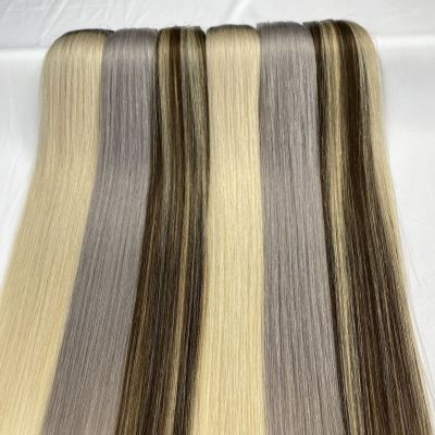 High-End Human Hair Color Pu One-Piece Hair Extension European and American Hot Able to Be Permed and Dyed