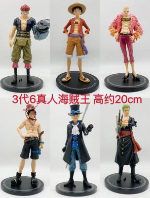 Cartoon Wholesale 6 Models One Piece Hand-Made Luffy Sauron Ace Sabo Mingge Kidd Model Ornaments