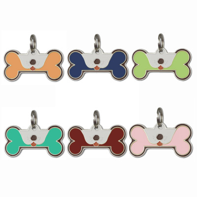 One Piece Dropshipping Amazon Cross-Border New Arrival Pet Bone Dog Tag Collar Anti-Lost Lettering Tag Listing Spot