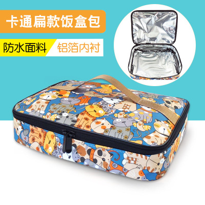 New Manufacturers Cartoon Flat Model Lunch Box Lunch Bag Amazon Hot Sale Waterproof Aluminum Foil Lining Portable Insulated Bag