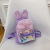 2022 New Children's Bags Girls' Casual Princess Cartoon Backpack Big Bow Long Ear Sequined Backpack