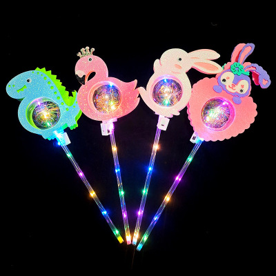 Cartoon Glow Stick Children's Toy Handheld Lantern Light Festive Festival White Rabbit Star Sky Ball Night Market Park Glow Stick