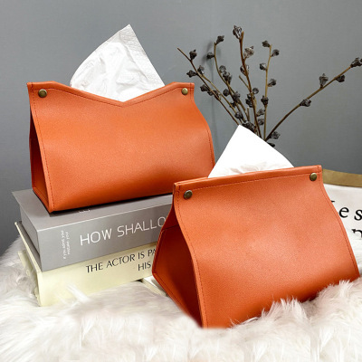 Creative and Slightly Luxury Ins Style Nordic Tissue Box Internet Celebrity Household Leather Napkin Paper Extraction Box Car Living Room Cute