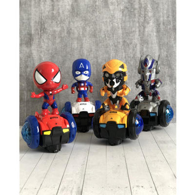 Cross-Border Hot Sale Electric Universal Balance Car Spider Toy Man 360 Rotating Music Light Children's Holiday Gifts