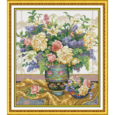 Factory Wholesale Handmade New Cross Stitch Crafts Printing Classical Vase