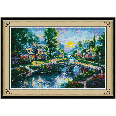 Wholesale Crafts New Style Living Room DIY Cross Stitch Material Package Country Dawn