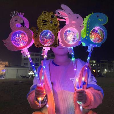 Cartoon Glow Stick Children's Toy Handheld Lantern Light Festive Festival White Rabbit Star Sky Ball Night Market Park Glow Stick
