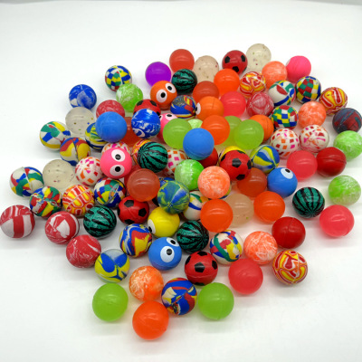 No. 32 Mixed Elastic Ball Foot Material Floral Ball Jumping Ball Floating Ball Wholesale One Yuan Gashapon Machine Children's Holiday Toys