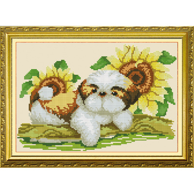Wholesale Printing Cross Stitch Crafts Handmade Material Package Wholesale Dog Baby Two