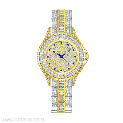 Cross-Border Fashion Large Dial Full Diamond Watch Starry Blue Diamond Scale Luxury Bracelet Watch Temperament Watch