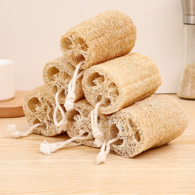 Natural Loofah Sponge Brush Pot Brush Bowl Kitchen Household Cleaning Bowl Dishcloth Absorbent Old Rag Rag, Scouring Pad