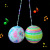 LED Light 3 Sections Handle Strap Music Luminous Swing Ball Portable Fitness Flash Ball Children's Toy Portable Swing Ball