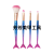 Four-pack electroplated fish makeup brush