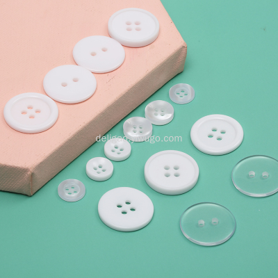 Resin Button Two-Eye Bread Buckle Wide-Edge Button Four-Eye Thin Edges Lining Windbreaker Button Accessories