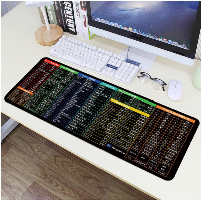 Best-Seller on Douyin Oversized Overlocked Common Shortcut Keys for Excel Functions Gaming Mouse Mat Office Desk Mat