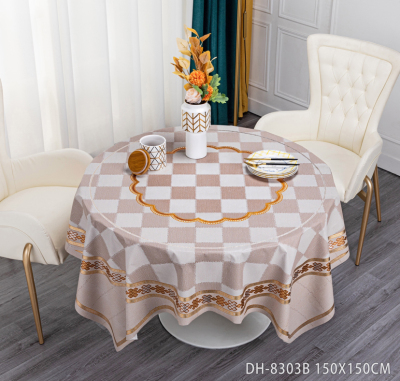 Light Luxury Series Tablecloth Waterproof and Oil-Proof Tablecloth, European Simple Series Tablecloth, 150*150 round