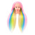 Colorful Teaching Head Model Multicolor Wig Doll Hairstyle Practice up-Do Braided Hair Hair Cutting Model Head Dummy Head Mould