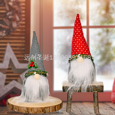 Christmas Decoration Christmas Pointed Hat Pine Leaf Rudolph Faceless Doll Christmas Dwarf Doll Ornaments