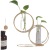 Creative Simple Shaped Vase Wrought Iron Hydroponic Flower Pot Glass Container Living Room Entrance Floral Ornaments Home Decoration