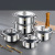 Southeast Asia Binaural Pot Set Large Capacity Double Bottom Soup Pot 10 Pieces Pot Set Stainless Steel Household Cooking Pot Kitchen Pot