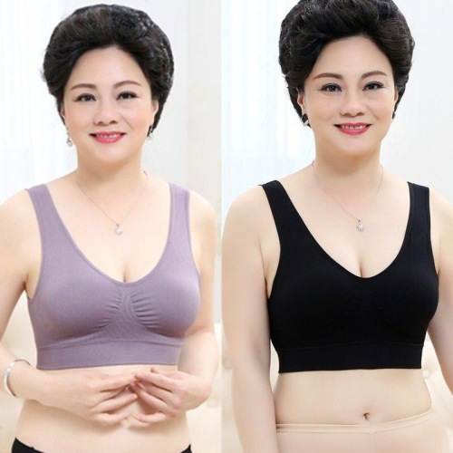 advanced cotton thin mom underwear female middle-aged and elderly wireless bra tube top vest sports large size bra