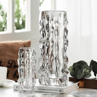 Sea Cucumber Crystal Vase Living Room Flower Arrangement Transparent Glass Vase Ins Style Decoration Hydroponic Flowers Light Luxury High Sense