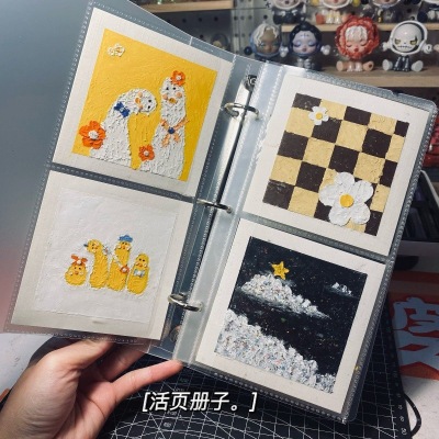 Works Storage Book 10 * 10cm Crayon Small Painting Favorites Square A5/A4 Loose-Leaf Sticker Factory Wholesale