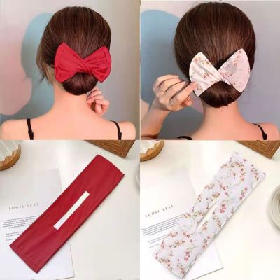 Lazy Twisted Hair Band New Retro Style Bun Bow Updo Curly Hair Holder Hair Band JK Hair Accessories