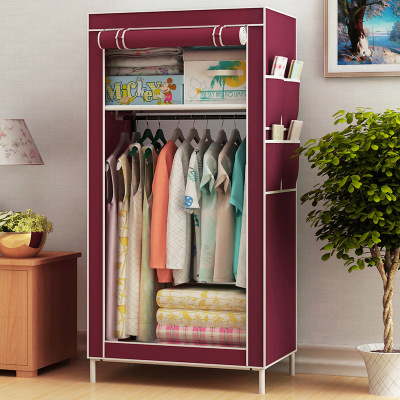 Ya Rui Fan Single Wardrobe Cloth Wardrobe Stylish and Simple Steel Frame Dustproof Dormitory Wardrobe Storage Creative