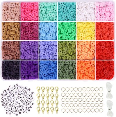 24 Grid 6mm Polymer Clay Sequin Boxed Color Wafer Bohemian Style Ornament Bracelet DIY Accessories