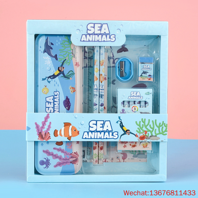 Stationery Set YOYO-8015 Ocean Stationery Box Set Primary School Student Gift Box 21184-21185 Hongsheng Wholesale