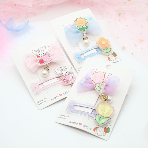 Pudding Small Station Children Barrettes Shredded Hairpin Little Girl Bangs Summer Back Clip Cartoon BB Clip Baby Head